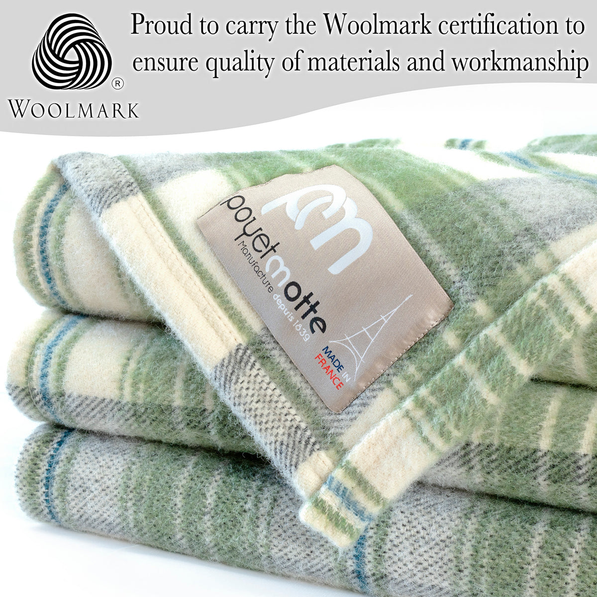 Tahoe-wool-blanket-450gsm- olive -Woolmark
