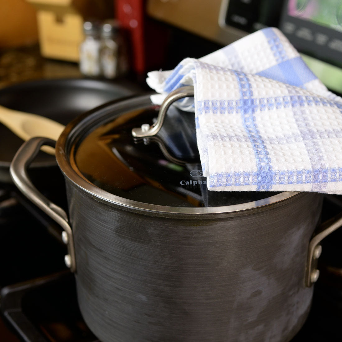 Poyet Motte Alvex Professional Chefs Towels (Pack of 4) Blue/White