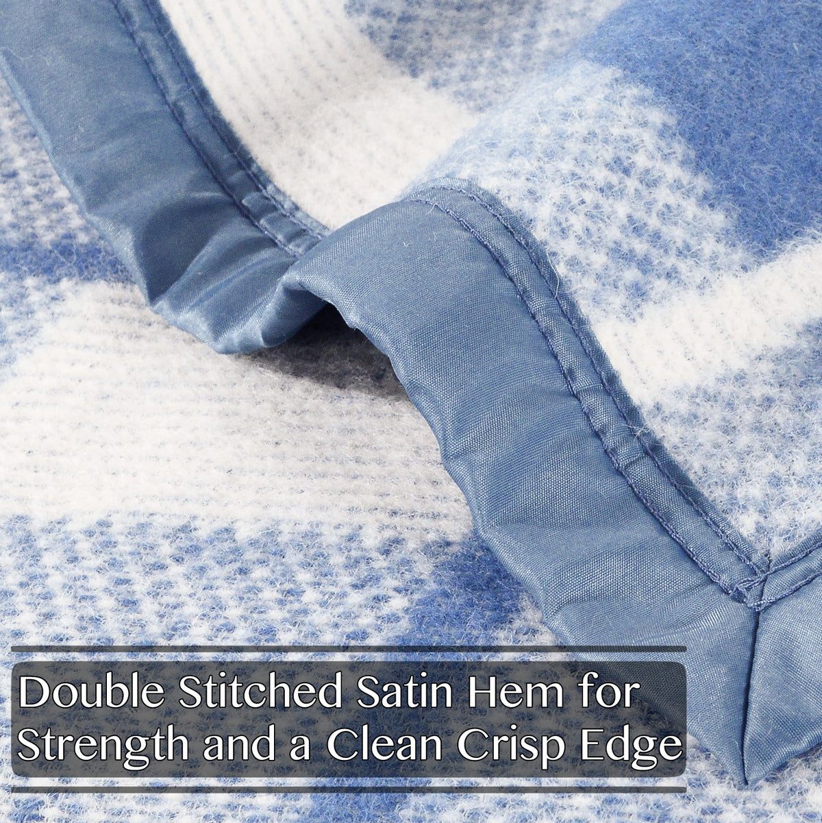 Poyet Motte Rivoli/Elysee 400GSM Mid-Weight 100% Virgin Wool Blanket, Blue/Natural