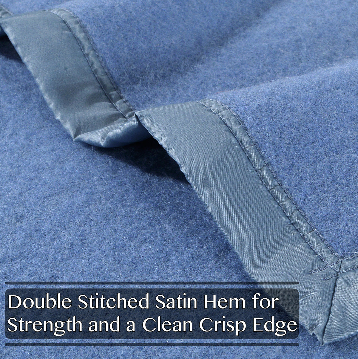 Poyet Motte Rivoli/Elysee 400GSM Mid-Weight 100% Virgin Wool Blanket, Blue