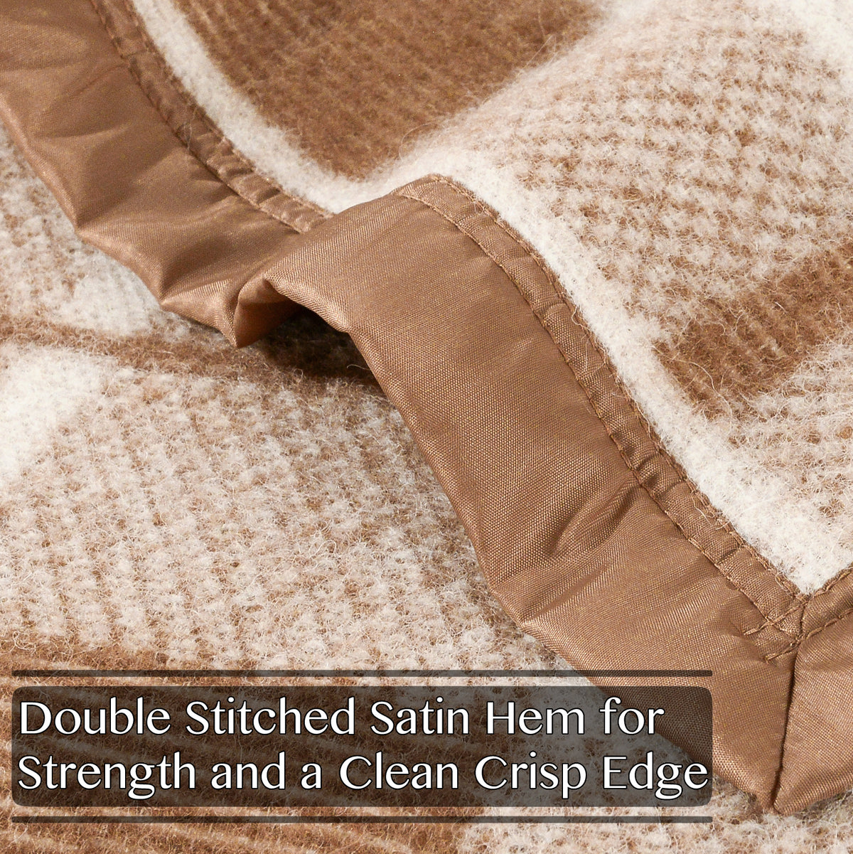 Poyet Motte Rivoli/Elysee 400GSM Mid-Weight 100% Virgin Wool Blanket, Camel/Natural