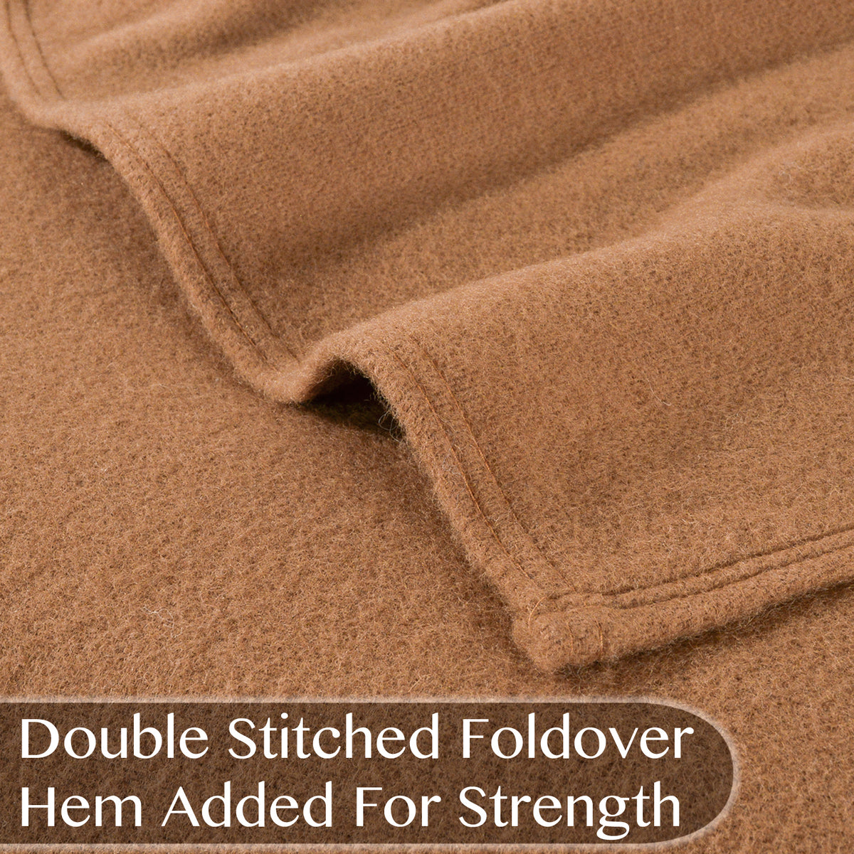 Poyet Motte Antibes 350GSM Lightweight 100-Percent Virgin Wool Blanket, Camel