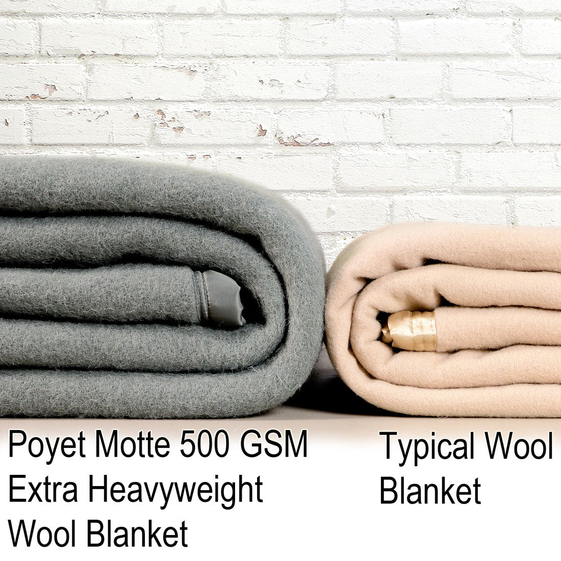 Poyet Motte Aubisque Reversible 500GSM Heavyweight 100% Wool Blanket, Navy
