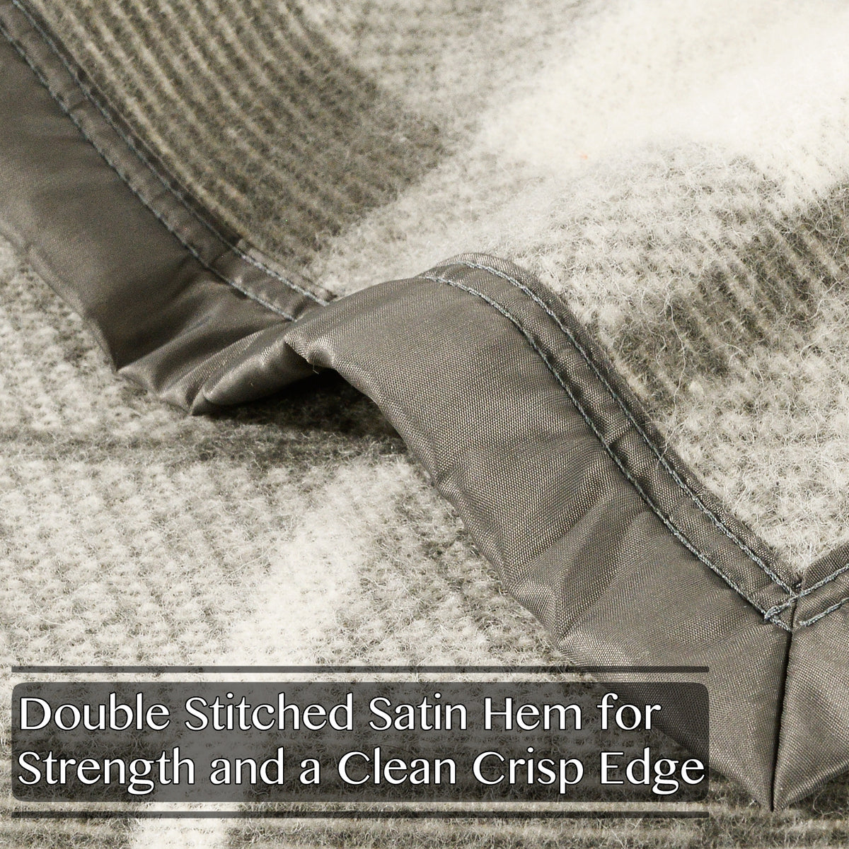 Poyet Motte Rivoli/Elysee 400GSM Mid-Weight 100% Virgin Wool Blanket, Grey/Natural