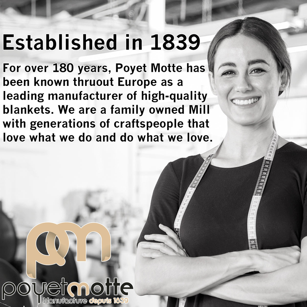 Poyet Motte Aubisque Reversible 500GSM Heavyweight 100% Wool Blanket, Maize