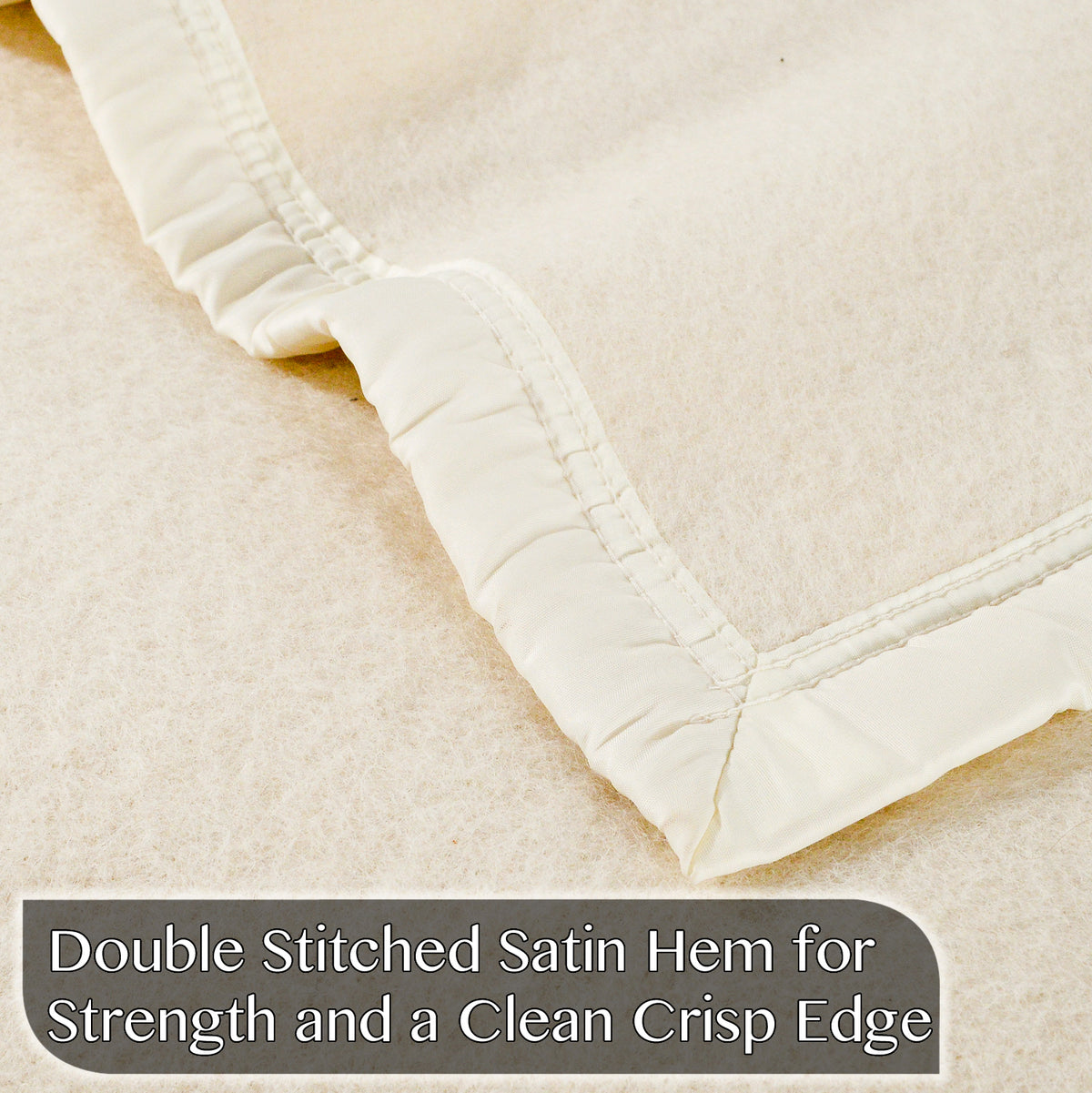 Poyet Motte Aubisque Reversible 500GSM Heavyweight 100% Wool Blanket, Natural