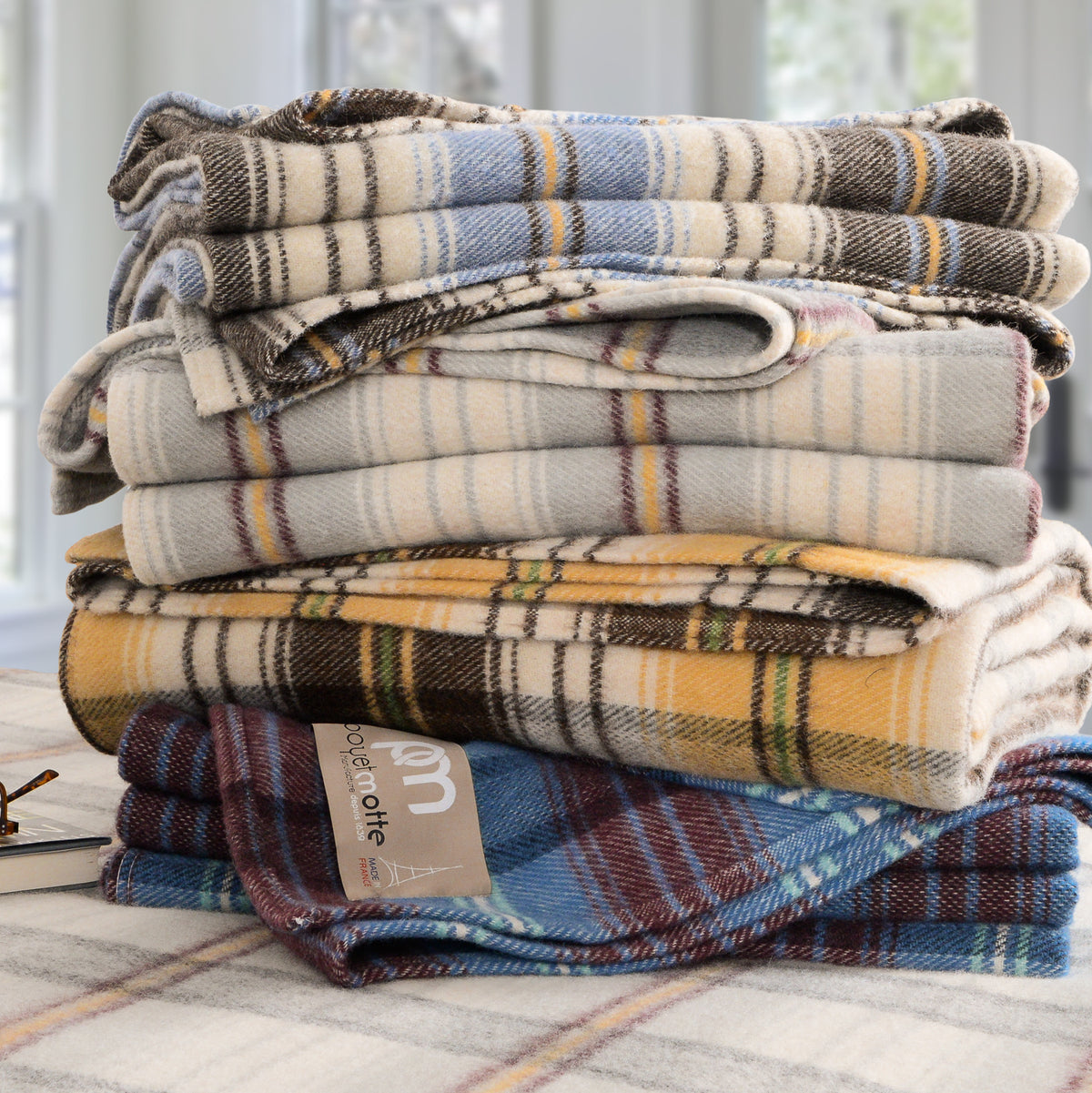 Poyet Motte Chevreuse Heavyweight Wool Blend Oversized Blanket, Machine Washable, Grey