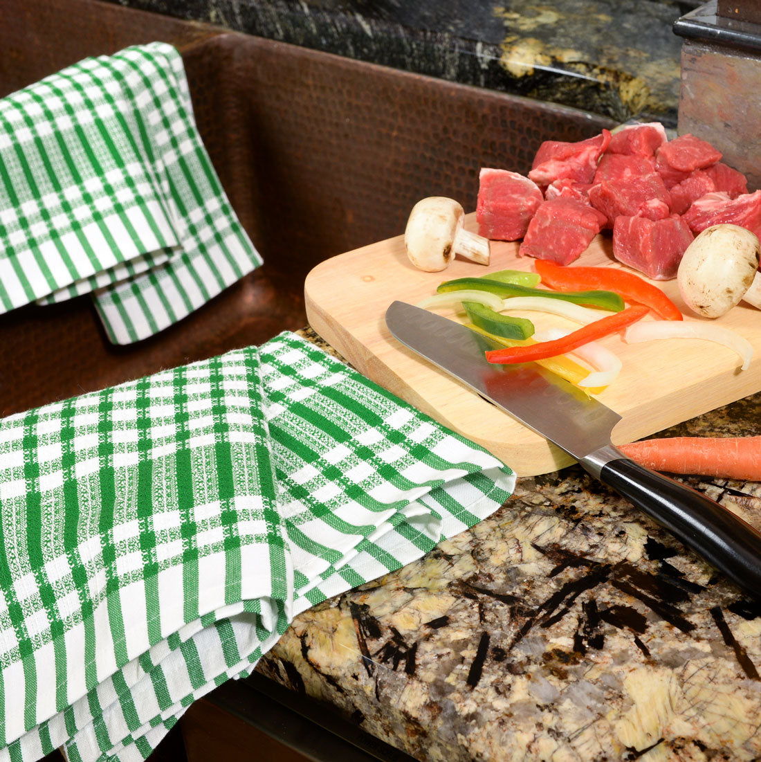 Poyet Motte Timex Professional Chefs Towels (Pack of 4) Green