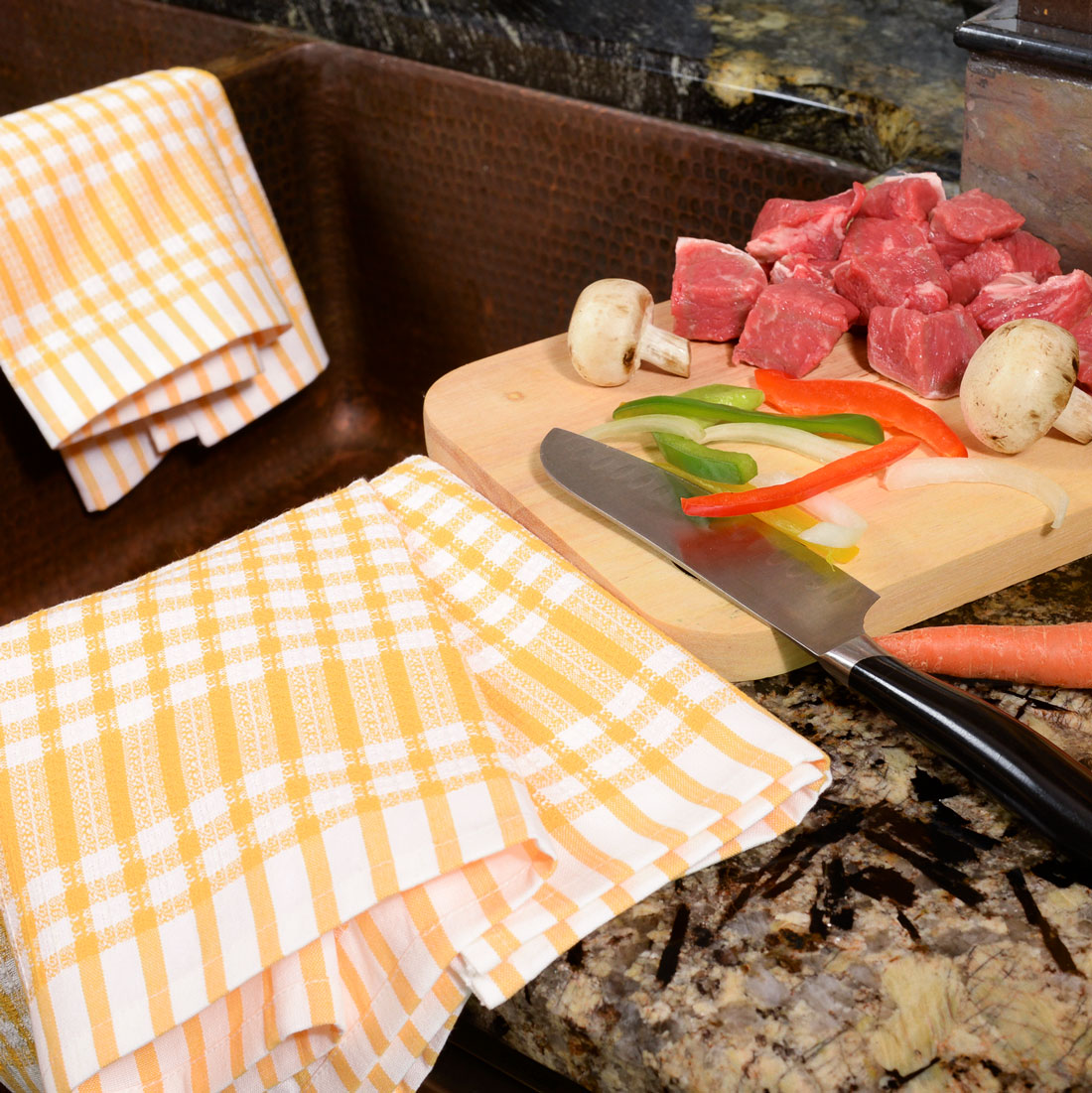 Poyet Motte Timex Professional Chefs Towels (Pack of 4) Yellow